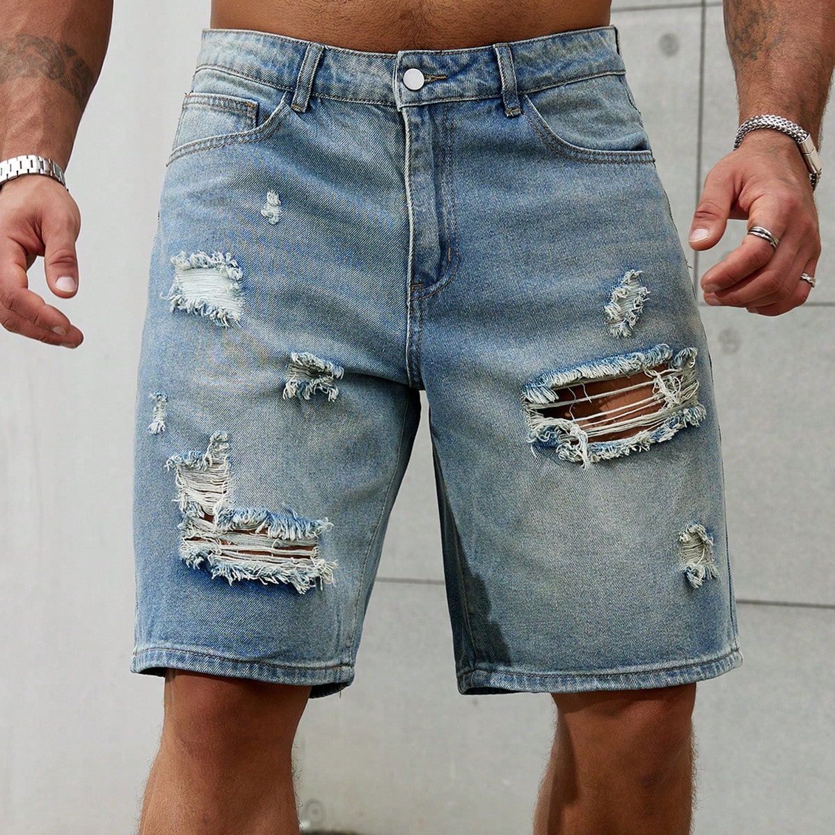 Streetwear Brand Marketing - New Fashion Mens Ripped Short Jeans
