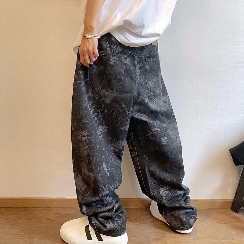 New Men Chic Snake Print Stree - Streetwear Brand Graphic Designer review and price