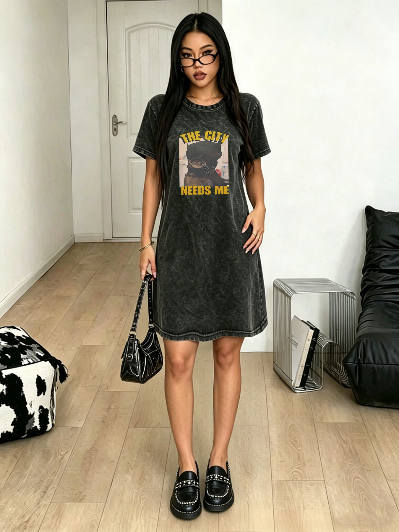Vintage Washed Distressed T-Sh - Streetwear Brand Cat review and price